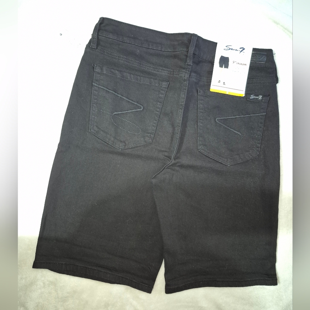 Seven7 Black Denim Shorts - Picture 6 of 7
